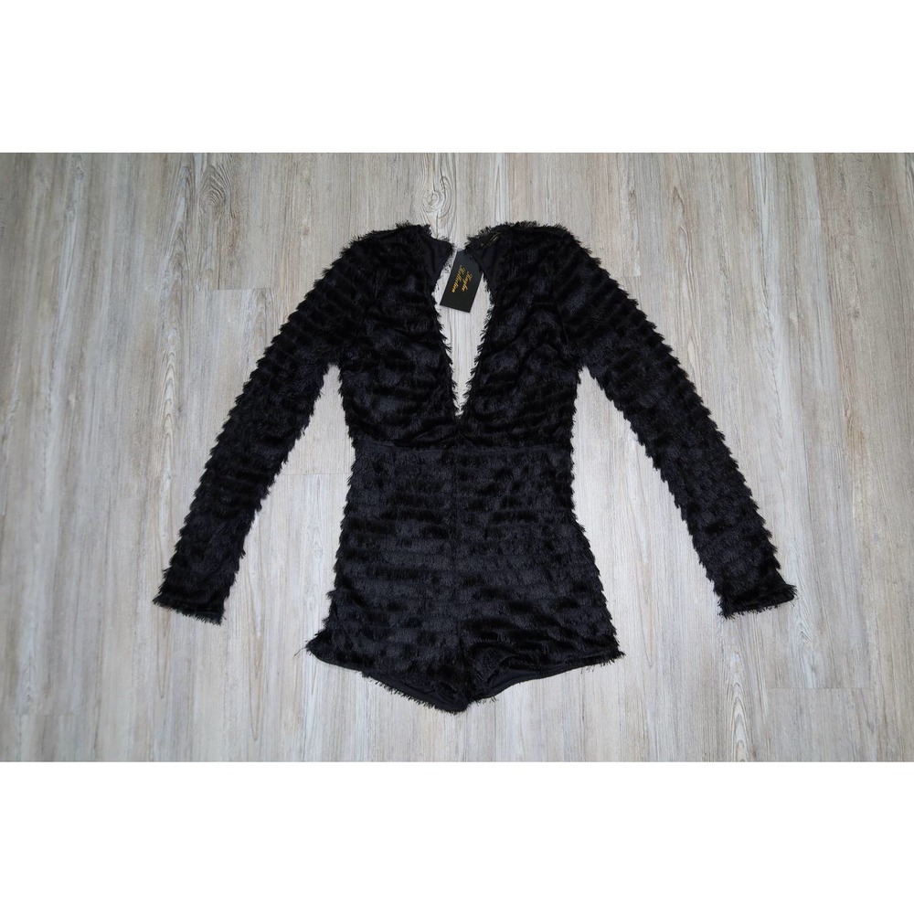 Medium Black Fur Romper